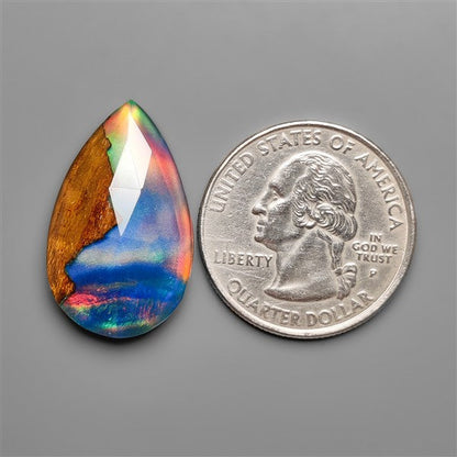 Mountain Inlay Rose Cut Aurora Opal Doublet