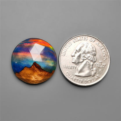 Mountain Inlay Rose Cut Aurora Opal Doublet