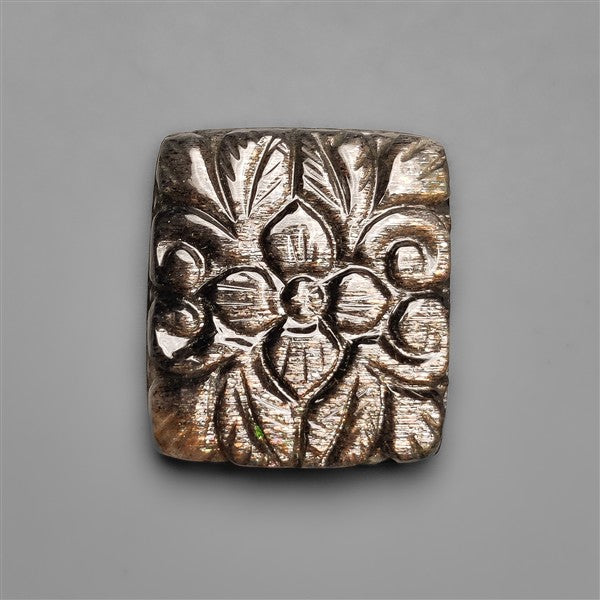 Black Sunstone Cats Eye Mughal Carving