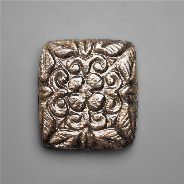 Black Sunstone Cats Eye Mughal Carving
