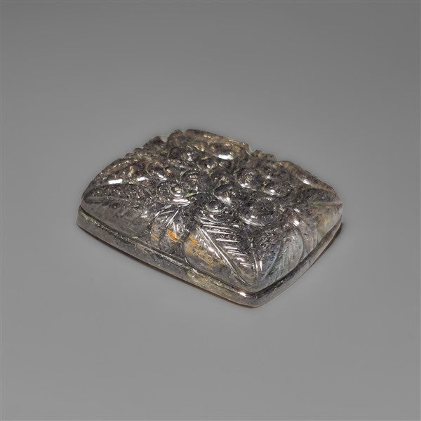 Black Sunstone Cats Eye Mughal Carving