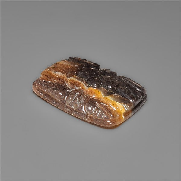 Black Sunstone Cats Eye Mughal Carving