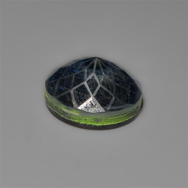 Blue Labradorite Doublet Precision Cut Laser Carving
