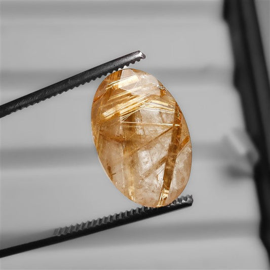 Faceted Golden Rutilated Quartz