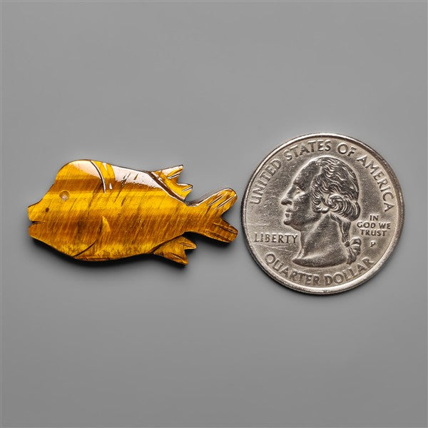 Tiger Eye Goldfish Carving
