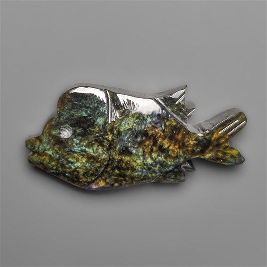 Velvet Obsidian Goldfish Carving