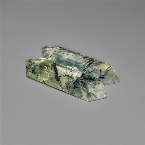 Step Cut Green Rutilated Quartz Pair
