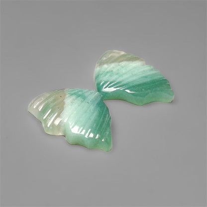 Green Aventurine Butterfly Wings Carving Pair