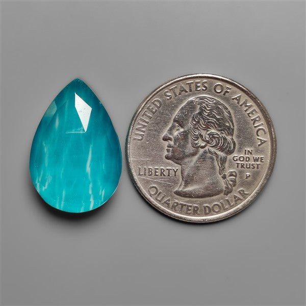 Rose Cut Himalayan Quartz With Peruvian Ice Amazonite Doublet