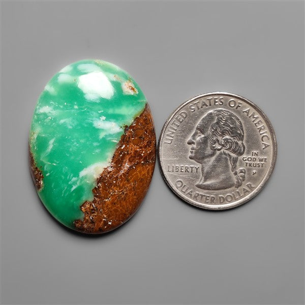 Bi-Color Australian Boulder Chrysoprase Cabochon