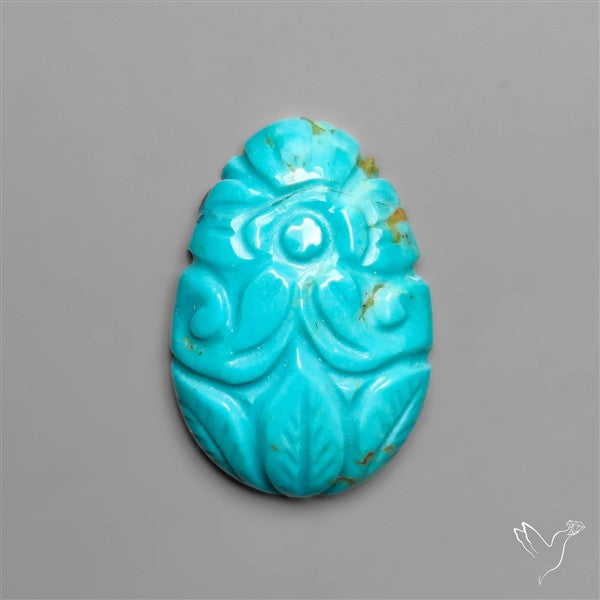 Kingman Turquoise Mughal Carving