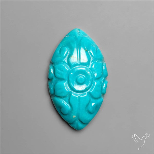 Kingman Turquoise Mughal Carving