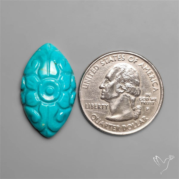 Kingman Turquoise Mughal Carving