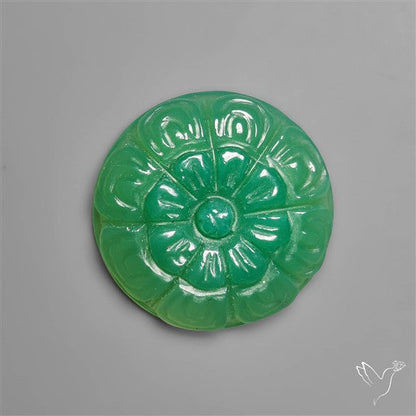 Gemmy Chrysoprase Mughal Carving