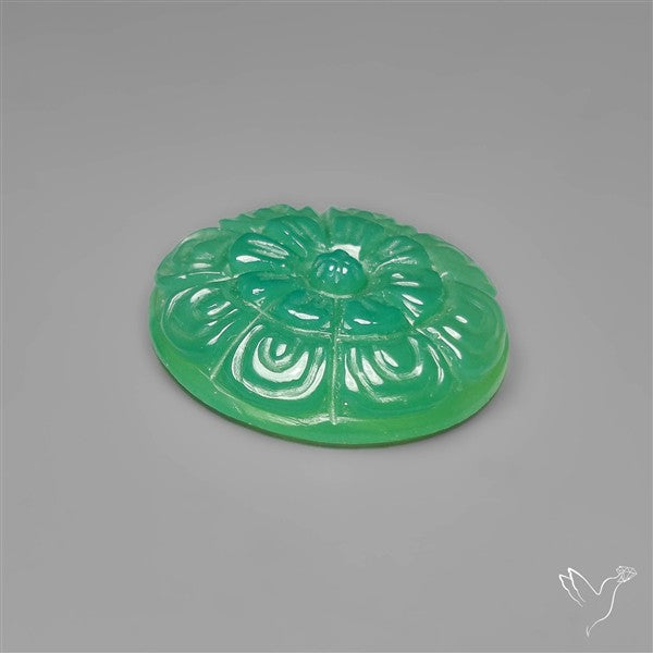 Gemmy Chrysoprase Mughal Carving