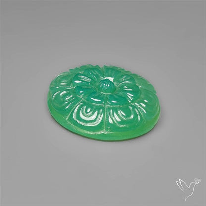 Gemmy Chrysoprase Mughal Carving