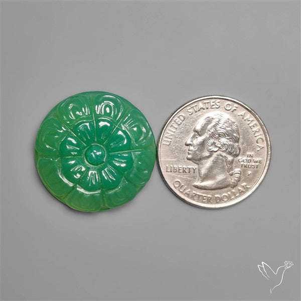 Gemmy Chrysoprase Mughal Carving