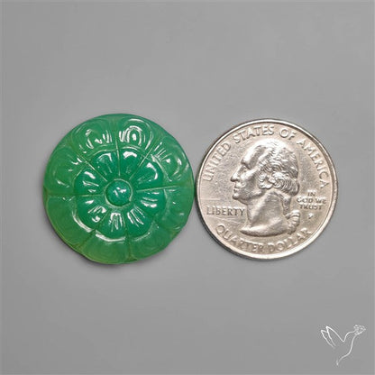 Gemmy Chrysoprase Mughal Carving