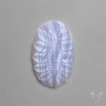 Blue Lace Agate Mughal Carving