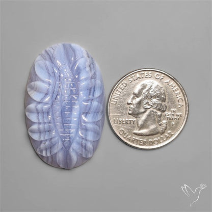 Blue Lace Agate Mughal Carving