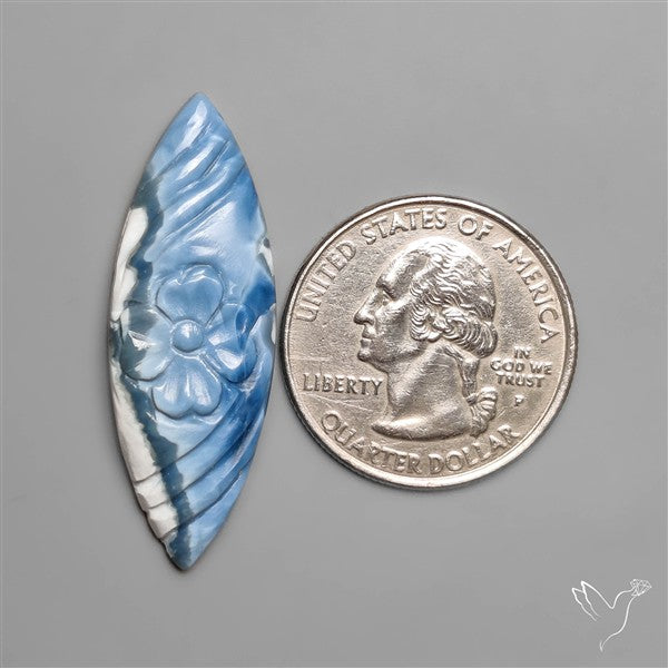 Owyhee Blue Opal Mughal Carving