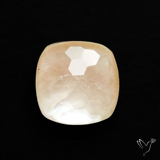 Honeycomb Cut Quartz With Mother Of Pearl Doublet