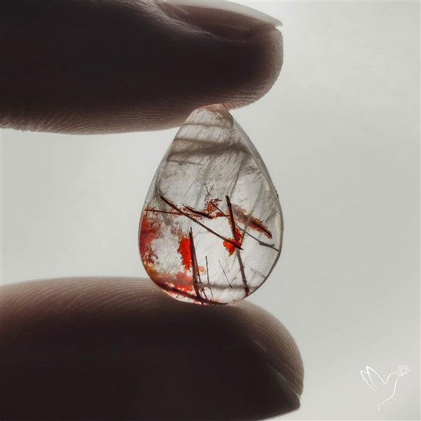 Rare Iron Stained Quartz Cabochon
