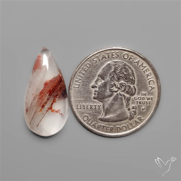 Rare Iron Stained Quartz Cabochon