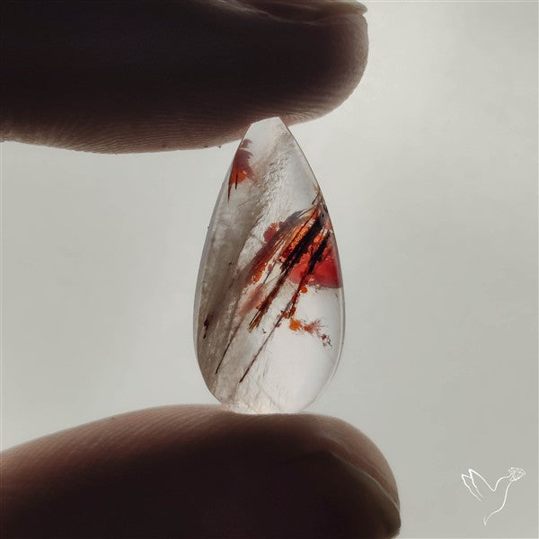 Rare Iron Stained Quartz Cabochon