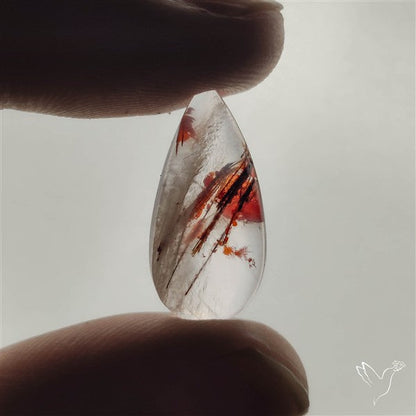 Rare Iron Stained Quartz Cabochon