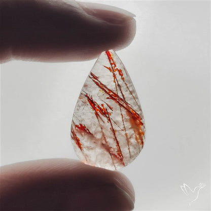 Rare Iron Stained Quartz Cabochon
