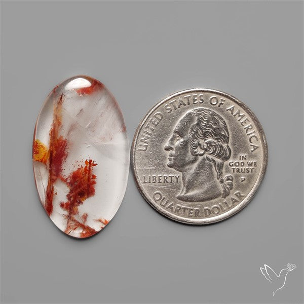 Rare Iron Stained Quartz Cabochon