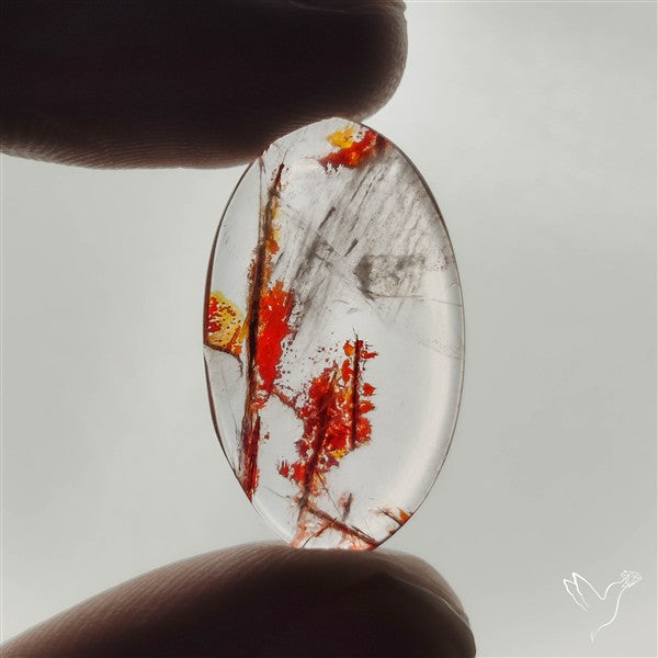 Rare Iron Stained Quartz Cabochon