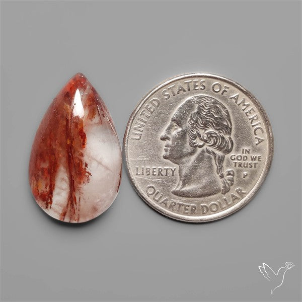 Rare Iron Stained Quartz Cabochon