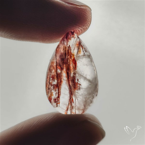 Rare Iron Stained Quartz Cabochon