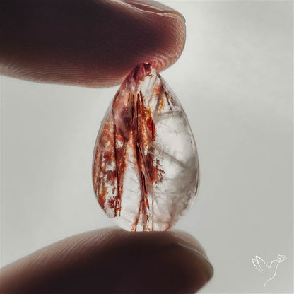 Rare Iron Stained Quartz Cabochon