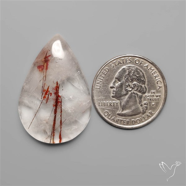 Rare Iron Stained Quartz Cabochon