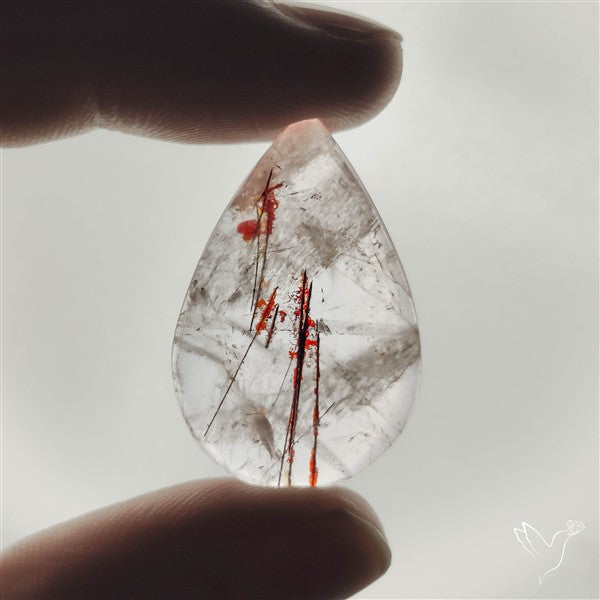 Rare Iron Stained Quartz Cabochon