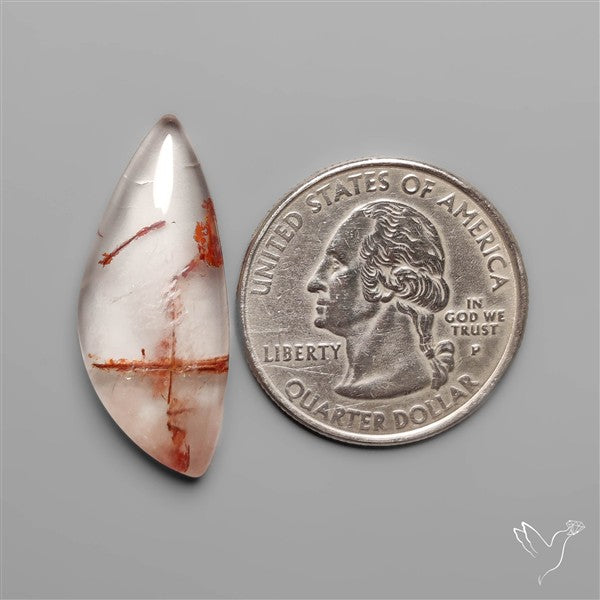 Rare Iron Stained Quartz Cabochon