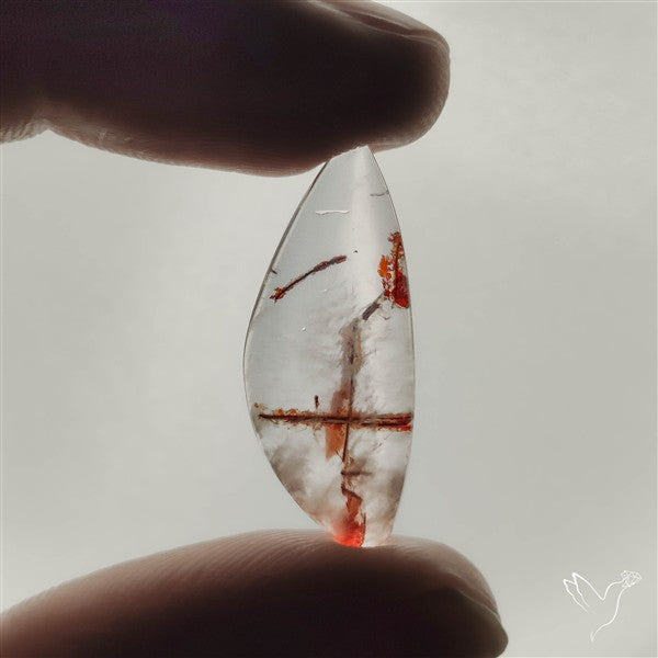 Rare Iron Stained Quartz Cabochon