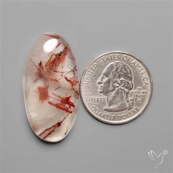 Rare Iron Stained Quartz Cabochon