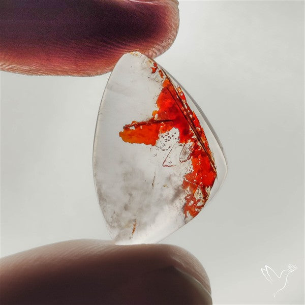 Rare Iron Stained Quartz Cabochon