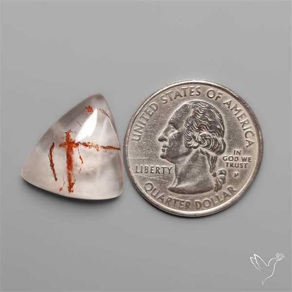 Rare Iron Stained Quartz Cabochon