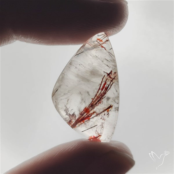 Rare Iron Stained Quartz Cabochon