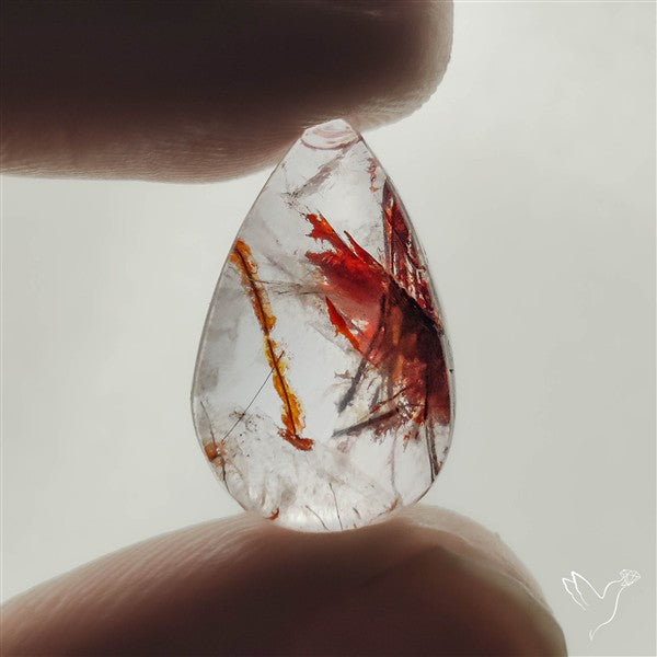 Rare Iron Stained Quartz Cabochon