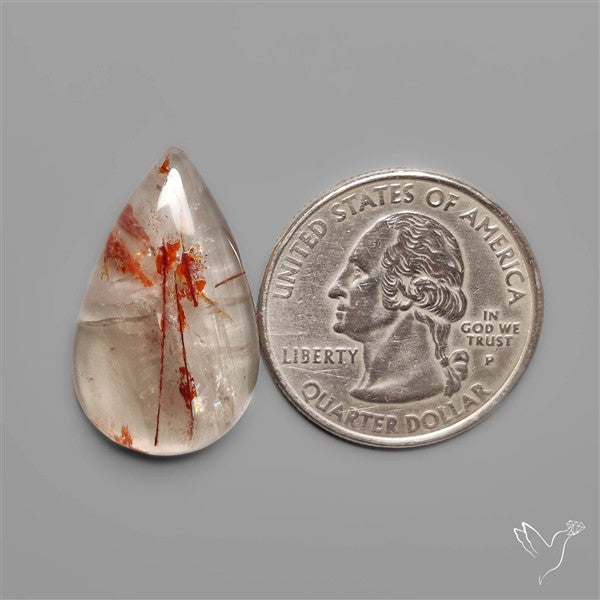 Rare Iron Stained Quartz Cabochon