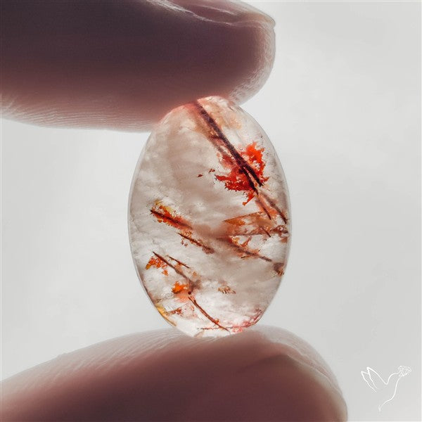Rare Iron Stained Quartz Cabochon