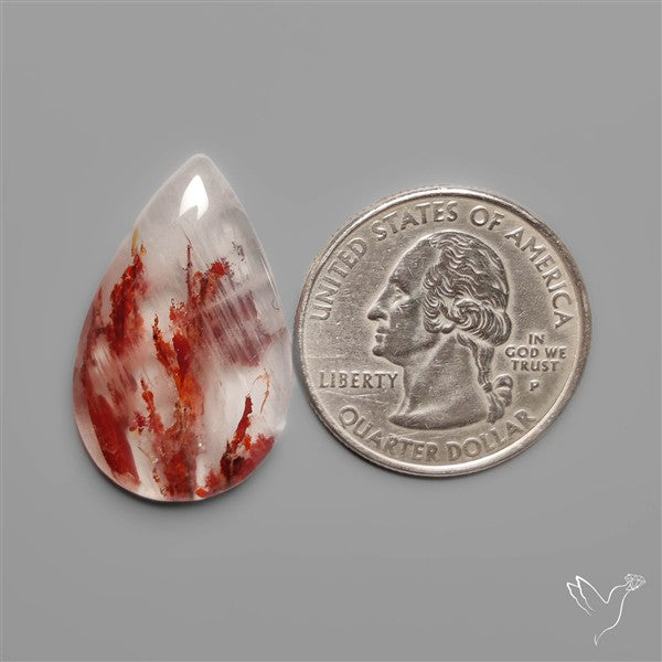 Rare Iron Stained Quartz Cabochon