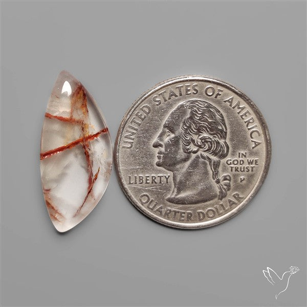 Rare Iron Stained Quartz Cabochon