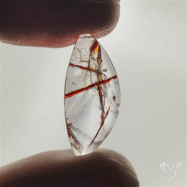 Rare Iron Stained Quartz Cabochon